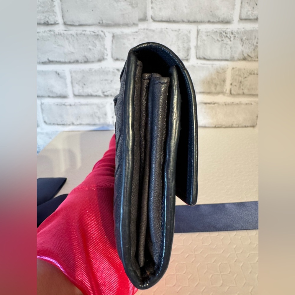 Bottega Veneta Dark Blue Intrecciato Leather Continental Flap Wallet - Picture 14 of 14